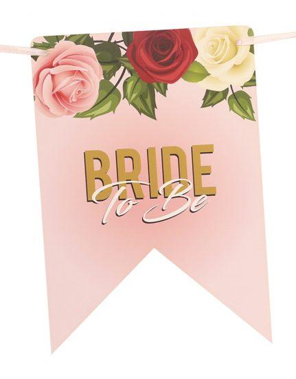 שלט Bride To Be פרחים ורוד