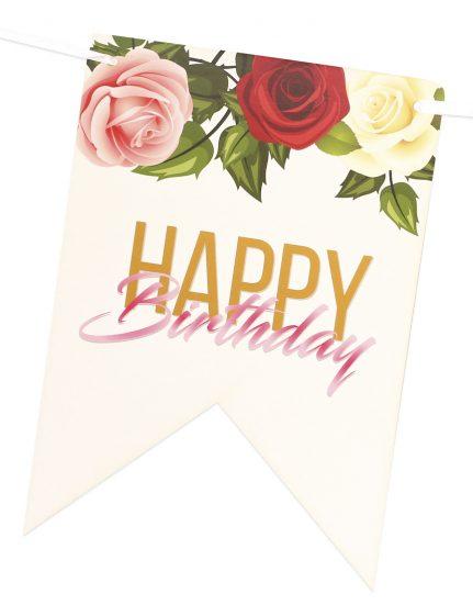 Happy Birthday שרשרת פרחים