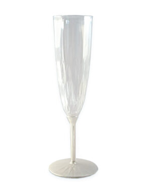 כוס שמפניה רגל לבנה - פנינה