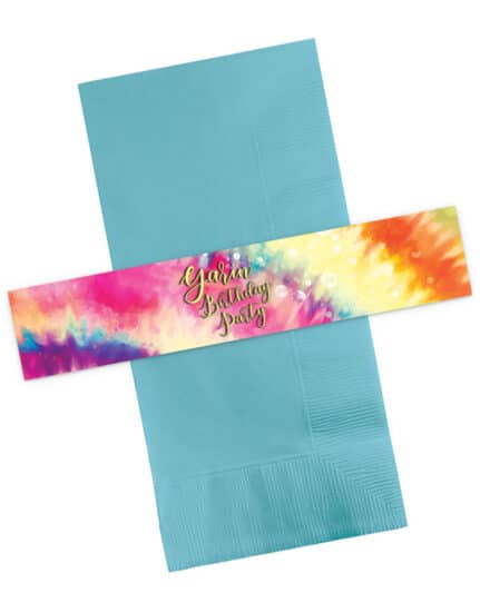 חבקים למפיות בעיצוב טאי די לארגון יום הולדת TYE DYE