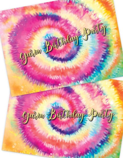 פלייסמנטים בעיצוב טאי די ארגון יום הולדת TYE DYE