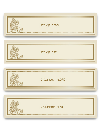 מיתוג לפסח | כרטיסיות שם לאורחים | זהב עדין