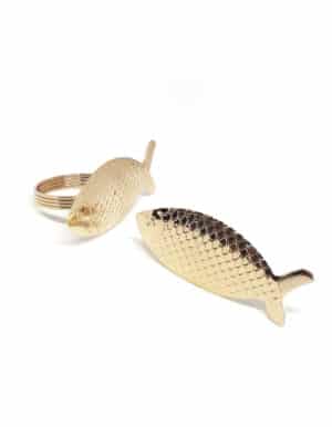 6 חובקי מפיות | מתכת | דג זהב