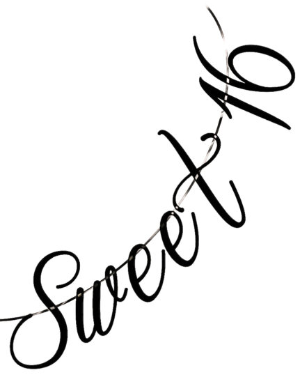 שרשרת Sweet 16 | שחור לעיצוב יום הולדת 16