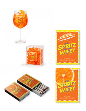 מדבקות מלבניות במיתוג אישי | קולקציית Summer Spritz | פסים כתום